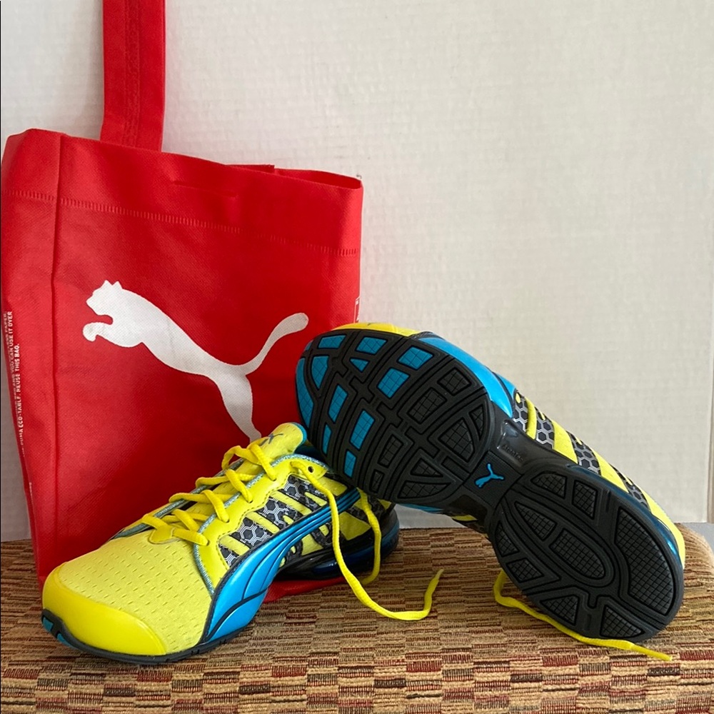 Puma Yellow and Blue Athletic Shoes